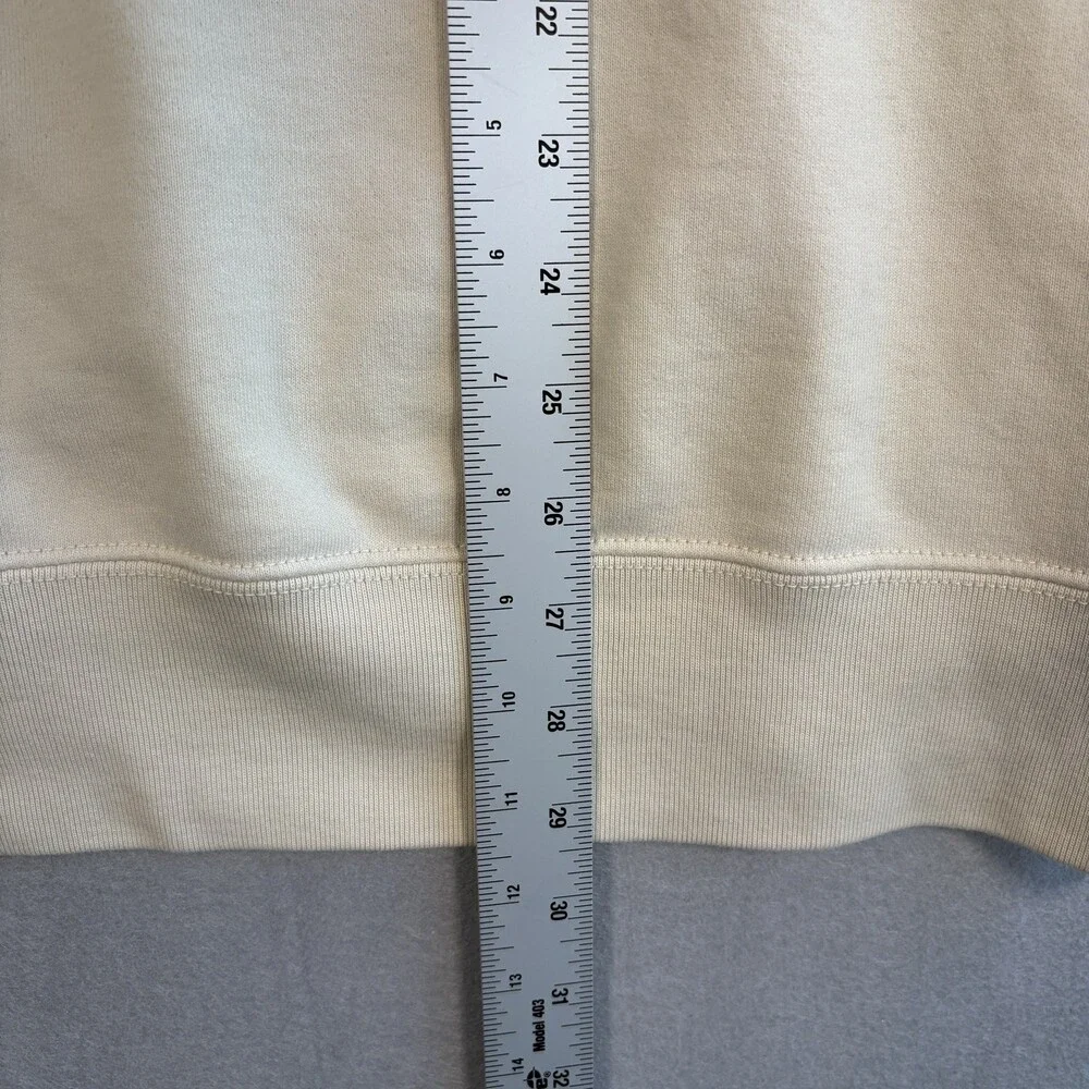 Uniqlo Sweatshirt Mens XL Cream Fleece Crewneck Pullover Solid Basic Casual
